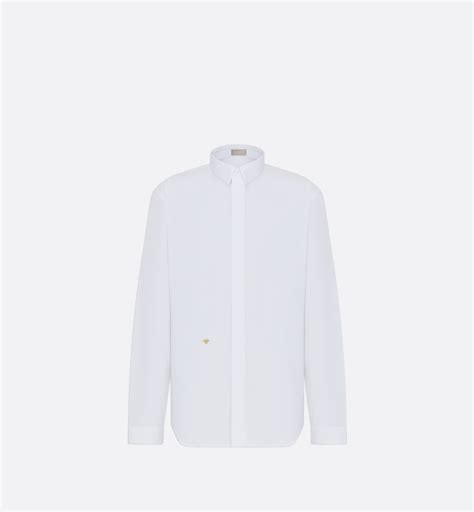 Bee Shirt White Cotton Poplin 